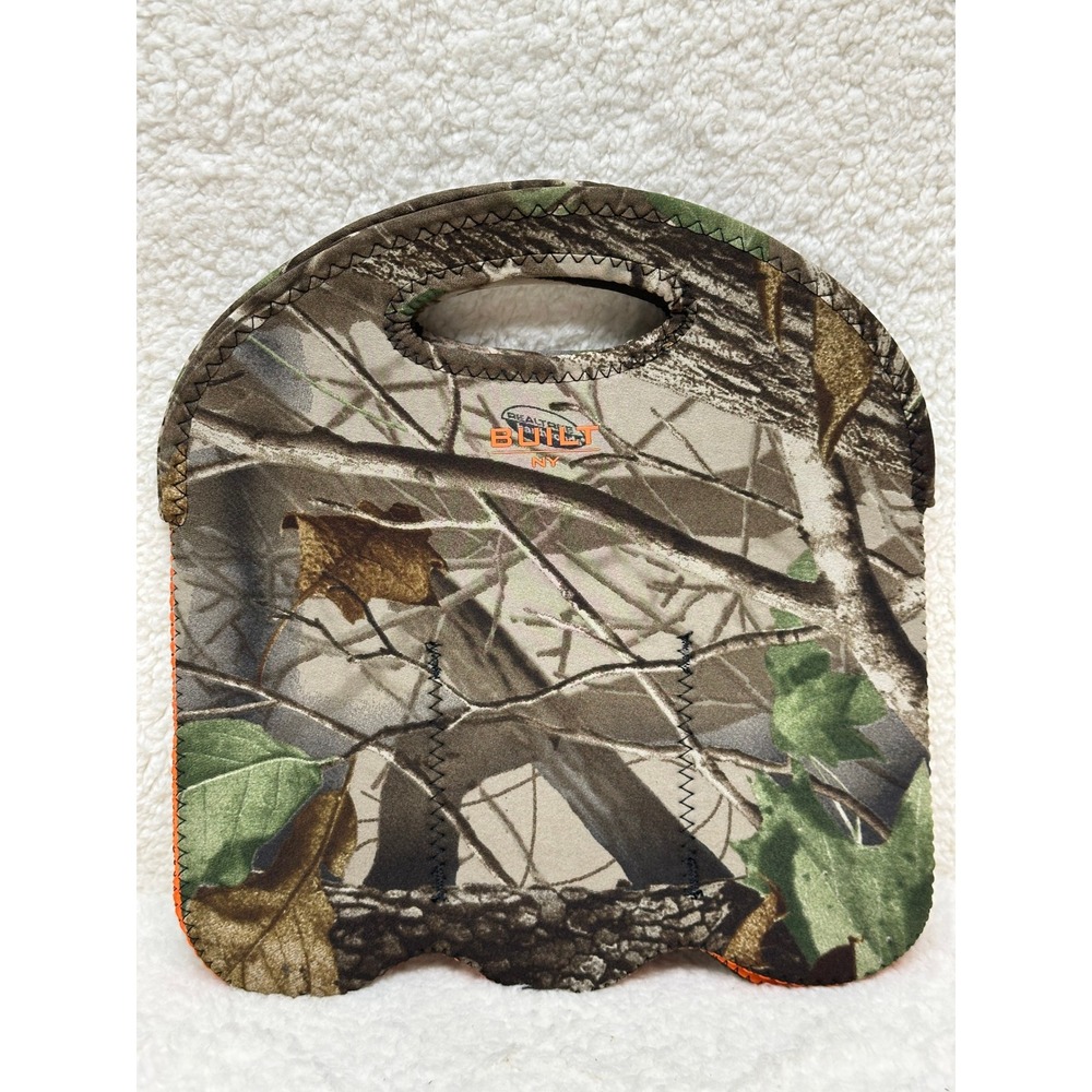 Realtree Hardwoods BUILT NY Bottle Carrier Camo Neoprene 6-Pack Tote Orange